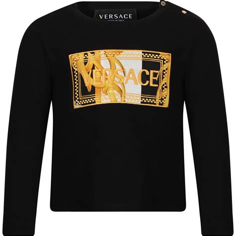 versace t shirt herren schwarz gold|versace long sleeve t shirt.